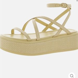 Yellow platform sandals